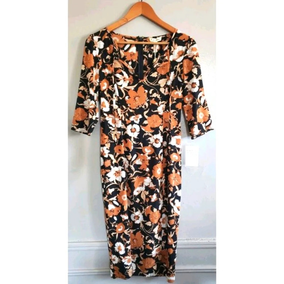 For Love & Lemons Dress Women's Small Floret Print Midi  Black Floral Si… - Picture 1 of 11
